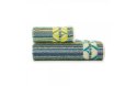 Ręcznik 50x90 Peru zielony niebieski paski frotte 500 g/m2 9152 Zwoltex