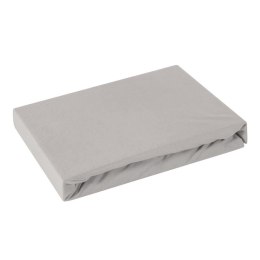 Prześcieradło jersey z gumką 140x200 srebrne na wysoki materac 30 cm 125 g/m2