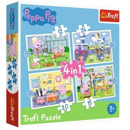 Świnka Peppa puzzle Wspomnienie z wakacji 4w1 3+ Trefl 34359