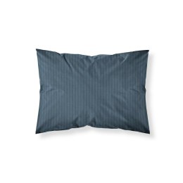 Poszewka adamaszkowa 70x80 denim granatowa jednobarwna paski 1 cm Pure