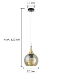 Lampa wisząca 1xE27 CALLISTO BLACK/GOLD