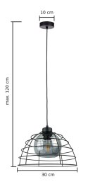 Lampa wisząca 1xE27 IDAGO NEW BLACK