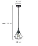 Lampa wisząca 1xE27 SELENE BLACK