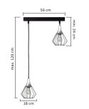 Lampa wisząca 2xE27 SELENE BLACK/SILVER