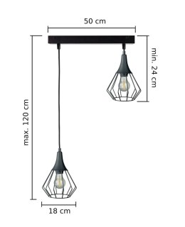 Lampa wisząca 2xE27 SELENE BLACK