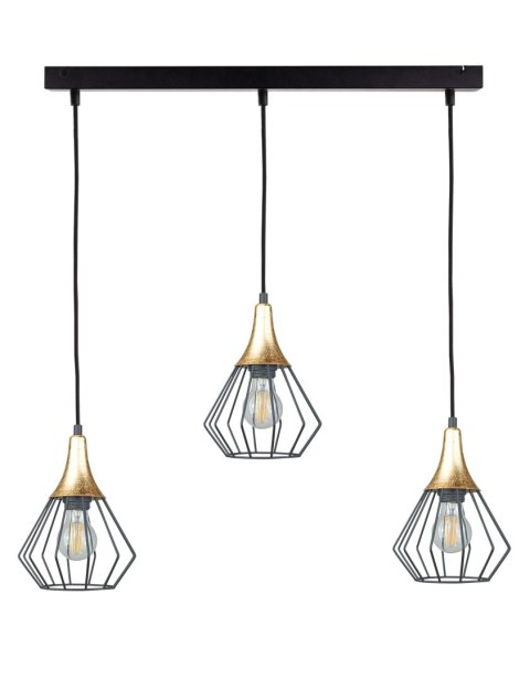 Lampa wisząca 3xE27 SELENE BLACK/GOLD