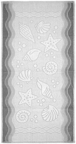 Ręcznik Flora Ocean 70x140 popielaty bawełniany frotte 380 g/m2 Greno
