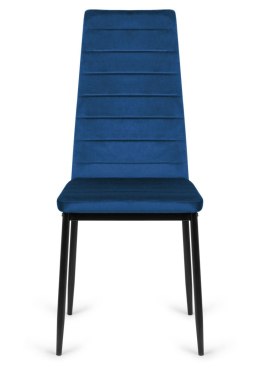 Krzesło tapicerowane zestaw 4 VALVA LINE VELVET BLUE