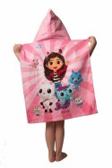 Poncho dla dzieci 50x115 Koci domek Gabi różowe Gabby`s Dollhouse ręcznik z kapturem dziecięcy