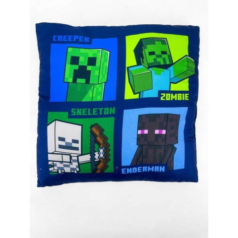 Poduszka dziecięca 40x40 Minecraft niebieska S24