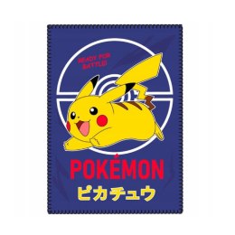 Koc polarowy 100x140 Pokemon granatowy żółty C24