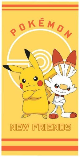 Ręcznik dziecięcy 70x140 Pokemon Pikaczu żółty plażowy bawełniany C24