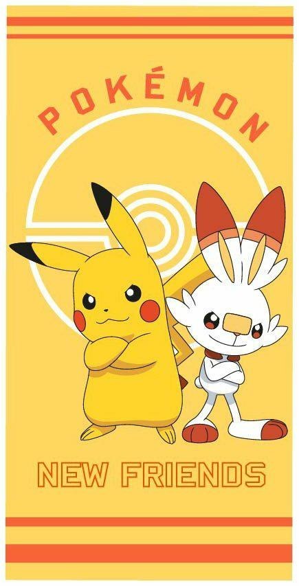 Ręcznik dziecięcy 70x140 Pokemon Pikaczu żółty plażowy bawełniany C24