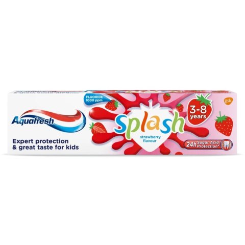 Aquafresh Splash Strawberry 3-8 lat Pasta do Zębów 50 ml