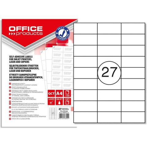 Etykiety Office Products A4 70x30mm białe (100)