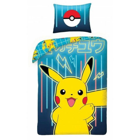 Pościel młodzieżowa 140x200 Pokemon Pokemony Pikachu Pikaczu posewka 70x90 Kids 12 Halantex