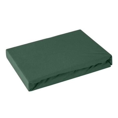 Prześcieradło jersey z gumką 180x200 zielone ciemne na wysoki materac 30 cm 125 g/m2