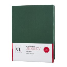 Prześcieradło jersey z gumką 180x200 zielone ciemne na wysoki materac 30 cm 125 g/m2