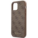 Guess 4G Metal Gold Logo - Etui iPhone 12 / iPhone 12 Pro (brązowy)