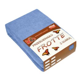 Prześcieradło frotte z gumką 200x200 niebieskie 038 grube 200g/m2 KARO