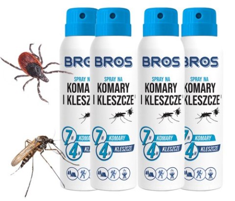 BROS - spray na komary i kleszcze 90ml - 4 szt.