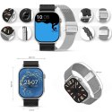 Smartwatch Gravity GT15-9 Czarny Pasek Silikonowy + Srebrna Bransoleta