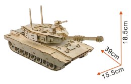 DREWNIANE PUZZLE 3D MILITARIA CZOŁG M1 ABRAMS TANK DIY 8+