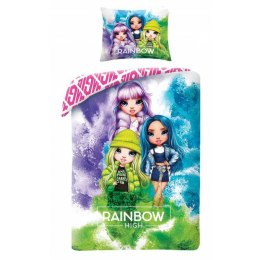 Pościel bawełniana 160x200 Rainbow High tęcza kolorowa poszewka 70x80 Kids 13 Halantex