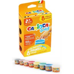 Farba do malowania palcami Carioca Baby 50ml x8 kolorów