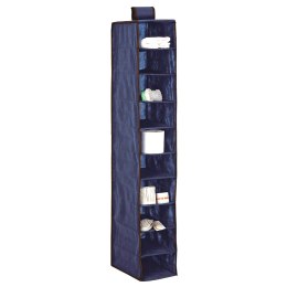 BLUE niebieski wiszący organizer do szafy 10 przegród 20x29x120 cm