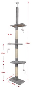 Drapak dla kota CT13, 43x25x220cm jasnoszary