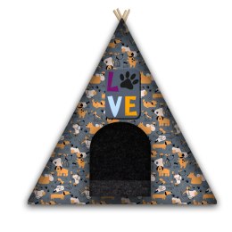 Tipi dla Psa/kota z poduszką LOVE DOGS GREY L