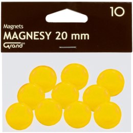 Magnesy do tablic Grand śr.20mm żółte (10), ŻÓŁTY