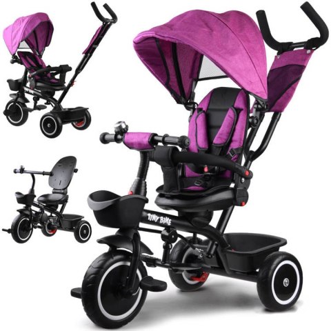 Rowerek trójkołowy Tiny Bike 3w1 różowy z daszkiem SP0650