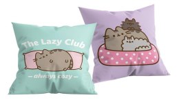 Poduszka dziecięca 40x40 Pusheen Koty miętowa fioletowa H1