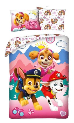 Pościel bawełniana 140x200 Paw Patrol różowa poszewka 70x90 H1