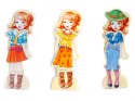 Drewniane Puzzle magnetyczne Ubranka Moda stylizacje 4 modelki ZA4807