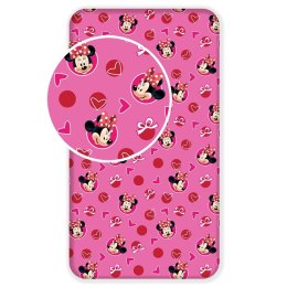 Prześcieradło bawełniane z gumką 90x200 Myszka Mini 2888 Minnie Mouse dla dzieci JF24