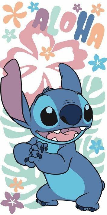 Ręcznik plażowy 70x140 Lilo and Stitch Hawaiian niebieski dziecięcy bawełniany Kids25