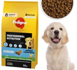 PEDIGREE Junior Professional Nutrition 12 kg z drobiem i warzywami - sucha karma dla szczeniąt psów dużych i średnich ras