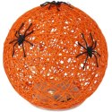 KULA DEKORACYJNA LAMPKA Z PAJĄKIEM LED 15CM HALLOWEEN POMARAŃCZOWY