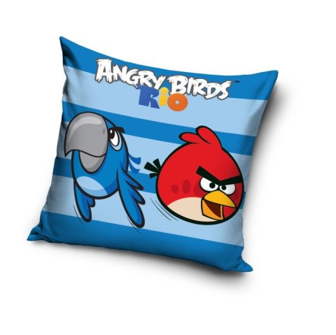 Poszewka bawełniana 40x40 Angry Birds niebieska paski AB8011 6982