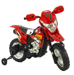 Motor na akumulator dla dzieci 2 x 45 SWIECACE KOŁA SKÓRA MOTO-M-9-CZERWONY