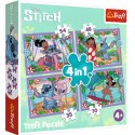 Puzzle 4w1 Lilo & Stitch Szalony dzień Trefl 34633