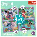 Puzzle 4w1 Lilo & Stitch Szalony dzień Trefl 34633