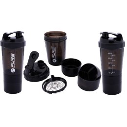 BIDON FITNESS SHAKER 500ML GREY/BLACK PURE 2 IMPROVE