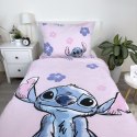 Pościel do łóżeczka 140x200 Lilo i Stitch różowa biała poszewka 70x90 bawełniana