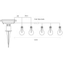 LAMPA SOLARNA OGRODOWA GIRLANDA ŁAŃCUCH SOLARNY 4,9M 40LED CIEPŁY BIAŁY