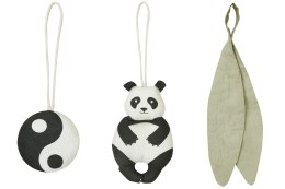 Zestaw 3 zawieszek z grzechotką - Panda Bamboo Lorena Canals