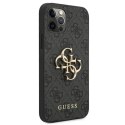 Guess 4G Big Metal Logo - Etui iPhone 12 / iPhone 12 Pro (szary)